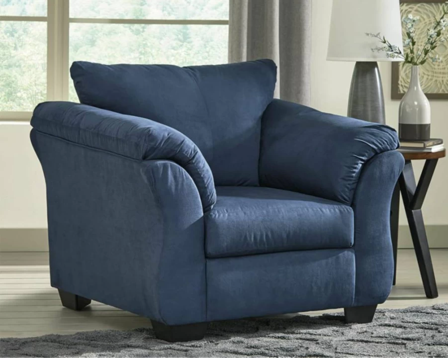 Signature Design by Ashley Darcy Dark Blue Plush Casual Chair for Comfortable Seating