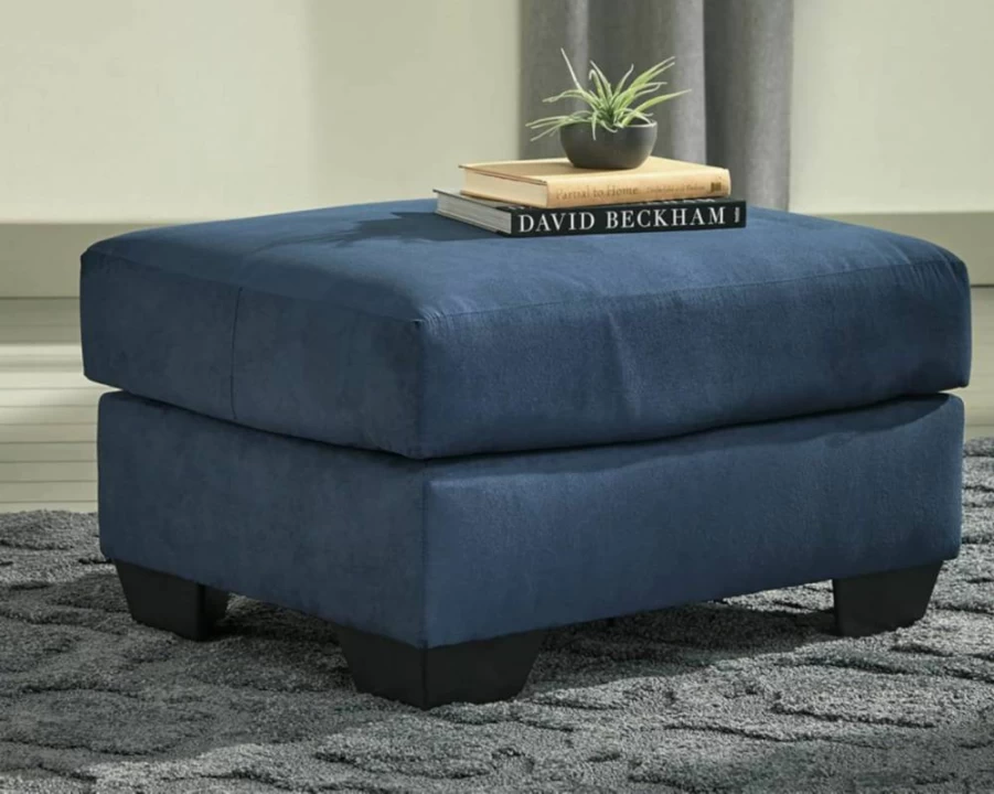 Signature Design by Ashley Darcy Plush Square Accent Ottoman - Soft Grayish Brown Footrest Stool for Living Room