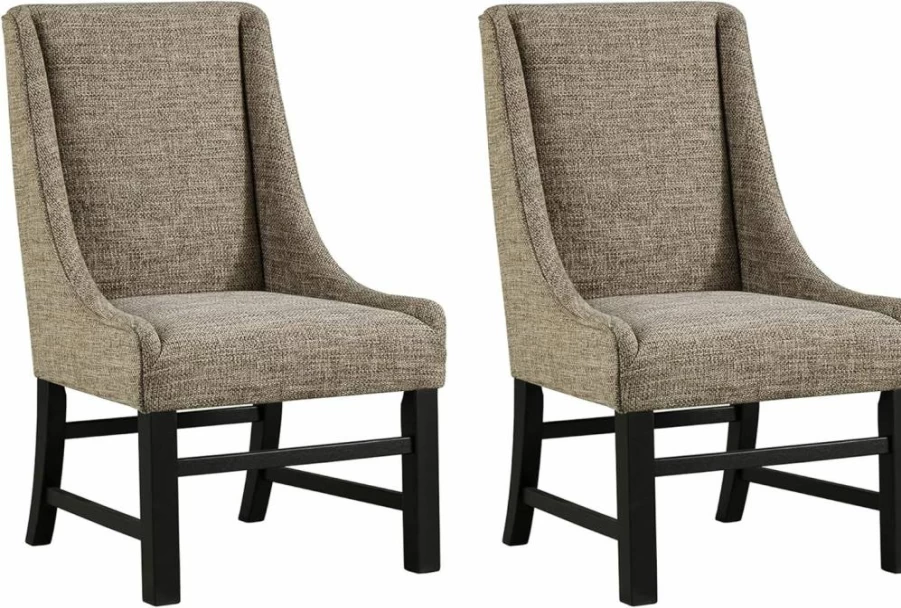Signature Design by Ashley Sommerford Modern Farmhouse Dining Chairs - Set of 2 Brown Upholstered Side Chairs