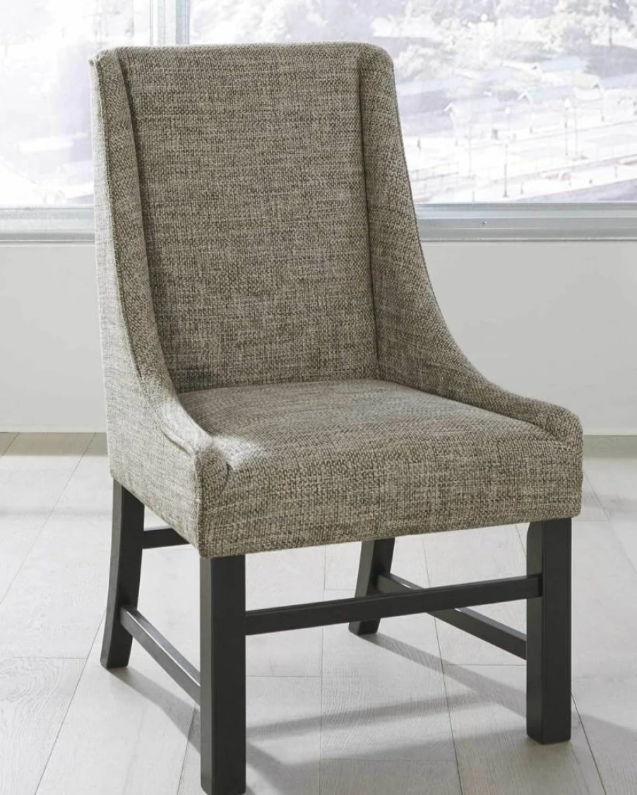 Signature Design by Ashley Sommerford Modern Farmhouse Dining Chairs - Set of 2 Brown Upholstered Side Chairs