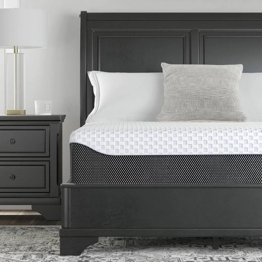 Signature Design by Ashley Chime Elite 2.0 King Mattress - 12 Inch Plush Green Tea Memory Foam for Cool Sleep & Pressure Relief