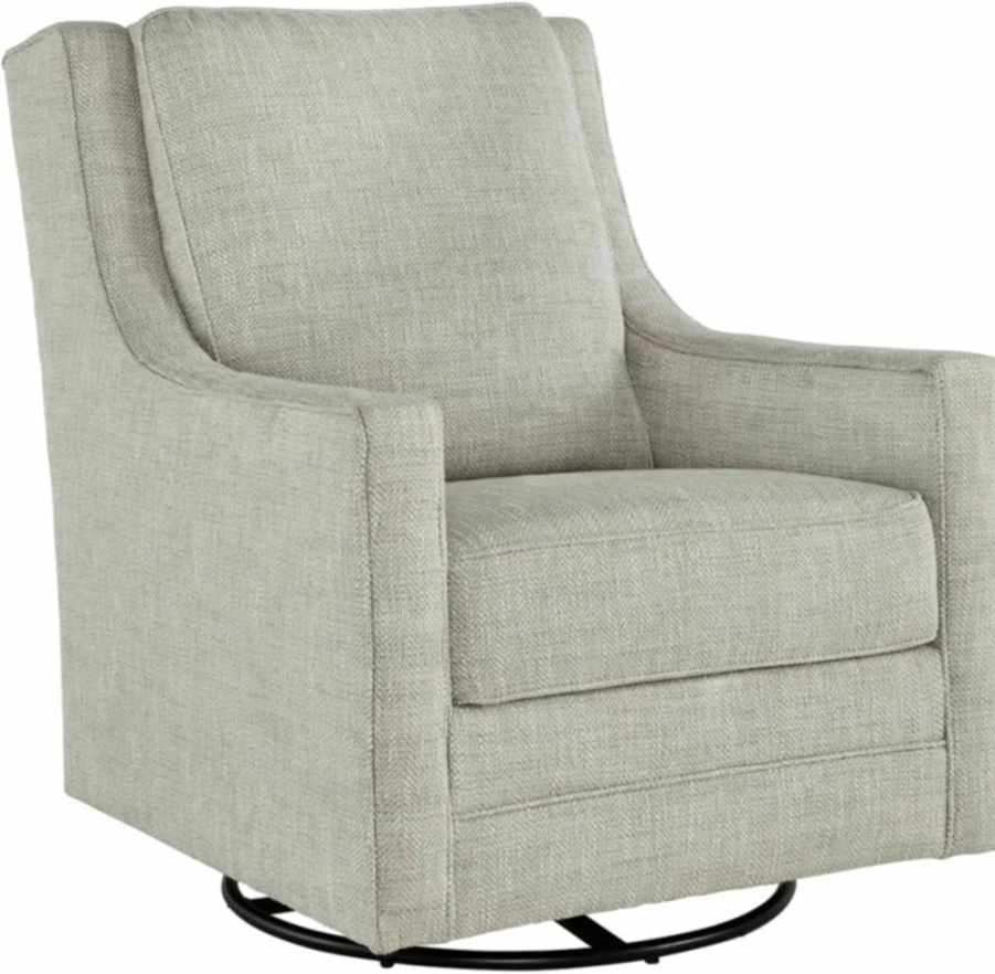 Signature Design by Ashley Kambria Gray Upholstered Swivel Glider Accent Chair for Living Room