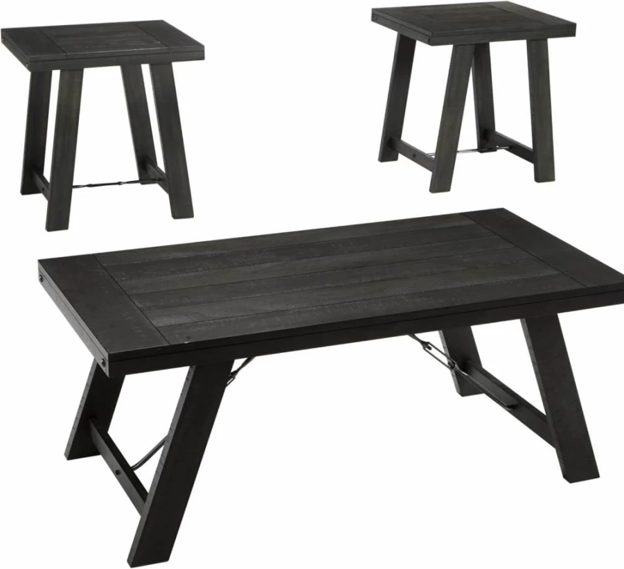 Signature Design by Ashley Carynhurst Farmhouse Coffee Table & 2 End Tables Set - Antique White 3-Piece Living Room Furniture