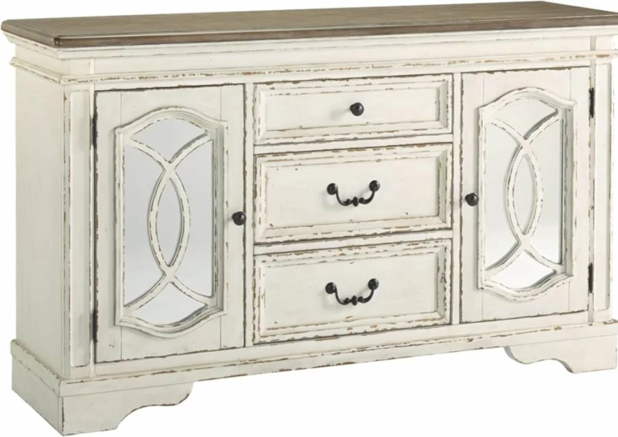 Signature Design by Ashley Londenbay Farmhouse Dining Server - 3 Drawers, 2 Cabinet Doors, Brown & Gray Finish