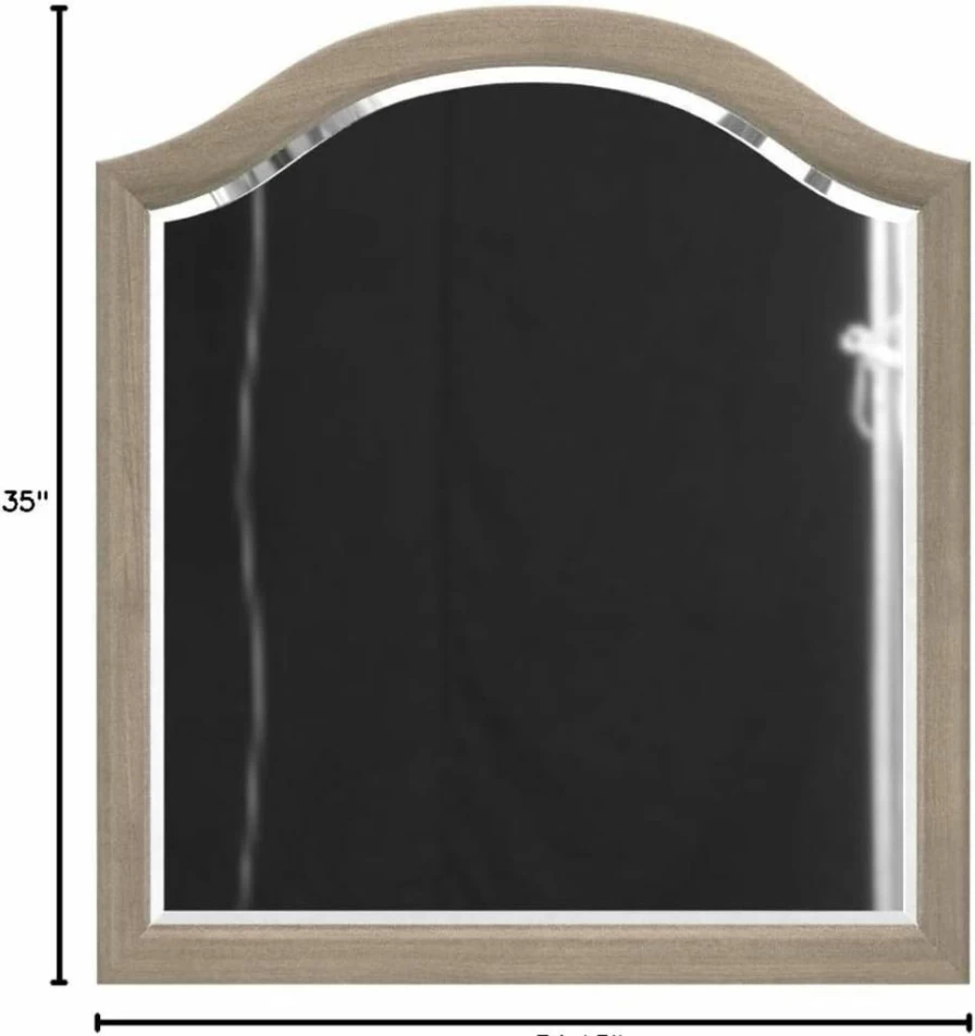 Signature Design by Ashley Lettner Light Gray Bedroom Mirror - Modern Decor Accent
