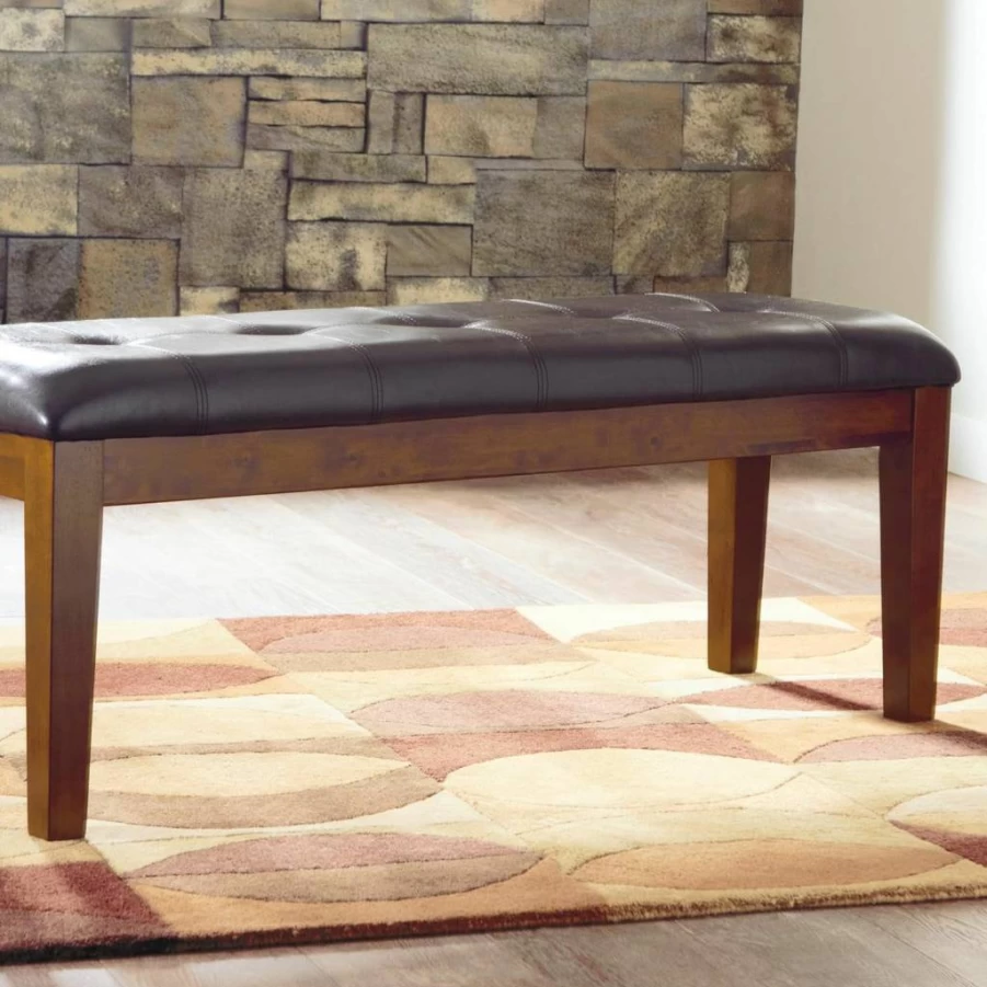 Signature Design by Ashley Ralene Tufted Dining Bench, Upholstered Seat, Medium Brown, Modern Kitchen or Dining Room Furniture