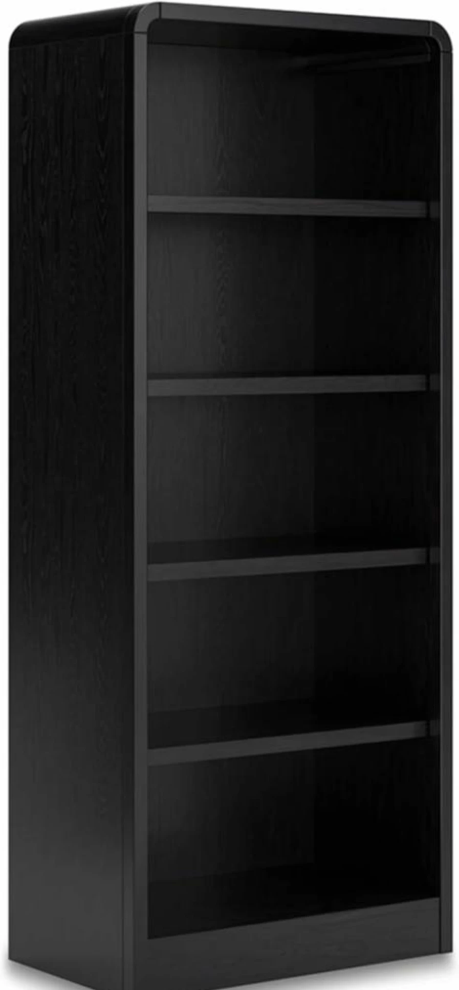 Signature Design by Ashley Rowanbeck 72" Modern 5-Tier Bookcase with 3 Adjustable Shelves - Freestanding Black Bookshelf for Home Office