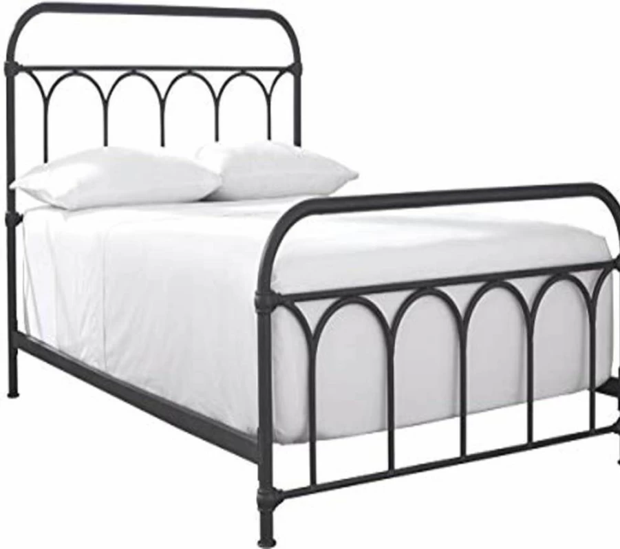 Signature Design by Ashley Nashburg Industrial Farmhouse Full Metal Bed Frame in Matte Black