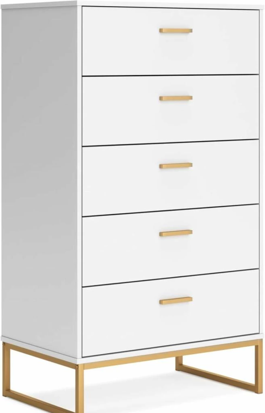 Signature Design by Ashley Neilsville 5-Drawer Industrial Chest, Gray - Smooth Gliding Drawers with Safety Stop