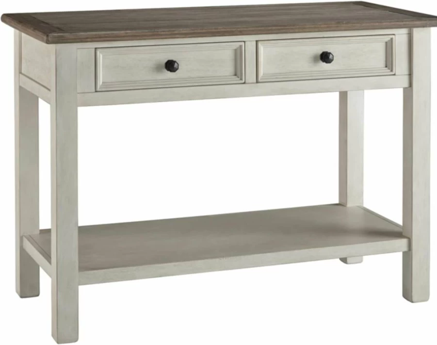 Signature Design by Ashley Tyler Creek Sofa Table - Modern Farmhouse Style Brown & Black Console Table for Living Room