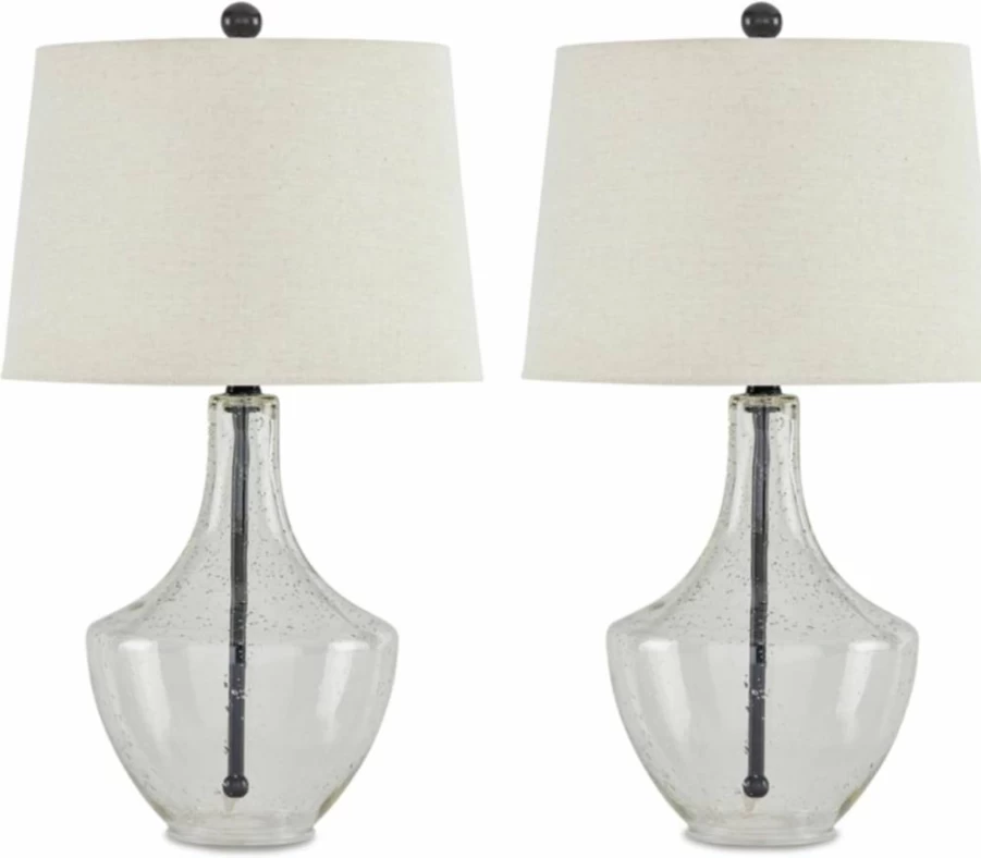 Signature Design by Ashley Gregsby 2-Piece Casual Table Lamp Set in Cream & Black for Living Room Decor