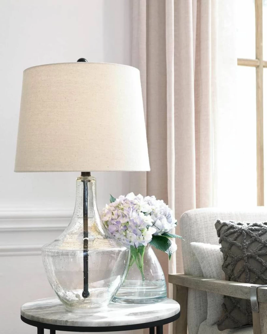 Signature Design by Ashley Gregsby 2-Piece Casual Table Lamp Set in Cream & Black for Living Room Decor