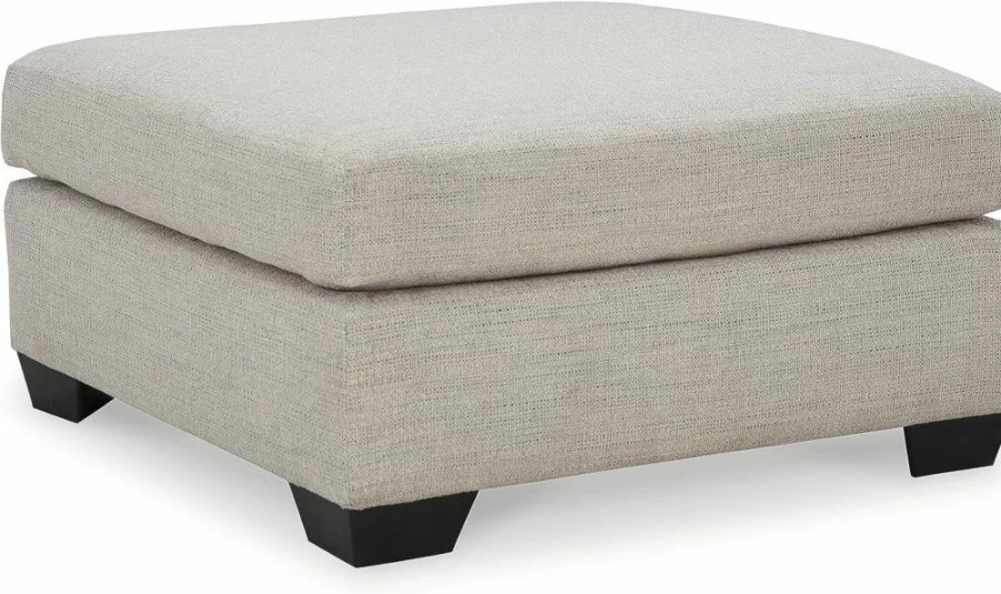 Signature Design by Ashley Mahoney Modern Oversized Light Gray Accent Ottoman Pouf Footrest