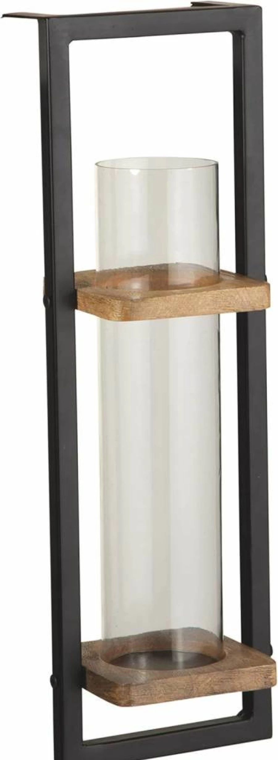 Signature Design by Ashley Colburn Rustic Black Wall Sconce with Candle Holder - Farmhouse Decor Lighting