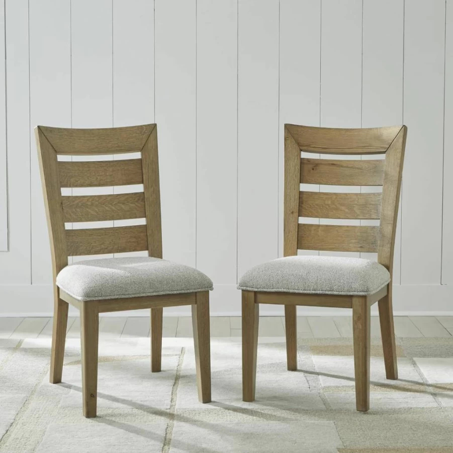 Signature Design by Ashley Galliden Urban Armless Dining Chairs, Set of 2, Black & Light Gray Upholstered Seating