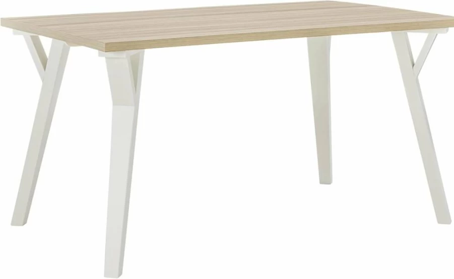 Signature Design by Ashley Grannen Modern White & Natural Wood Rectangular Dining Table