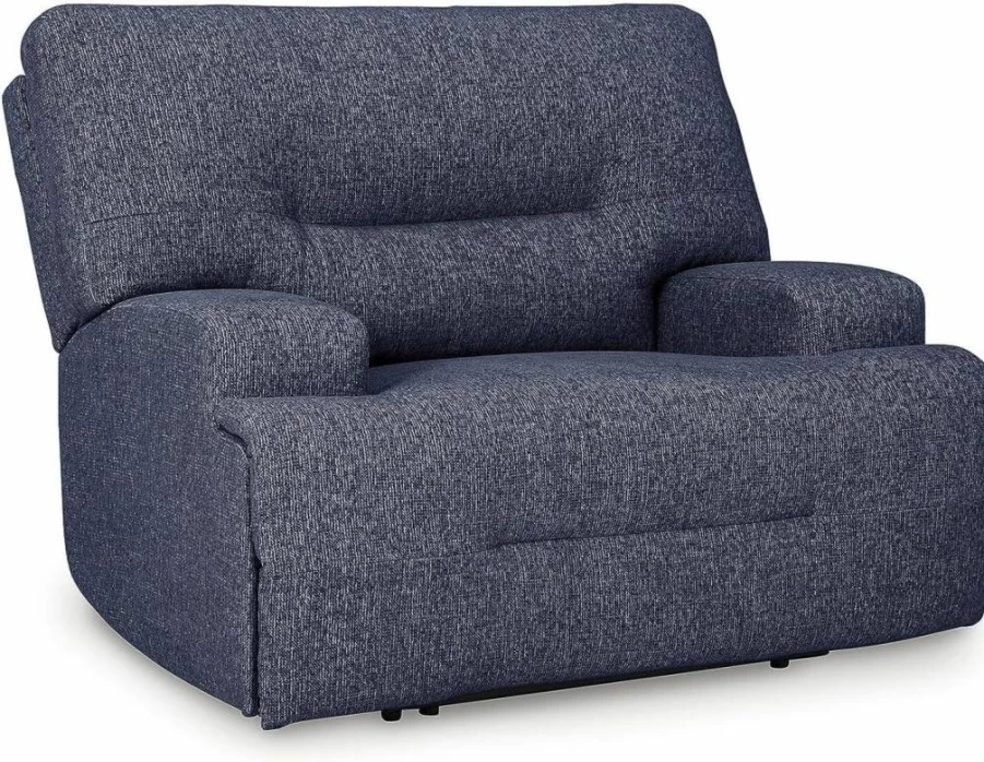 Signature Design by Ashley Acklen Power Recliner Chair with Zero-Gravity, Adjustable Headrest & USB Port - Stain-Resistant Light Gray Upholstered Living Room Recliner