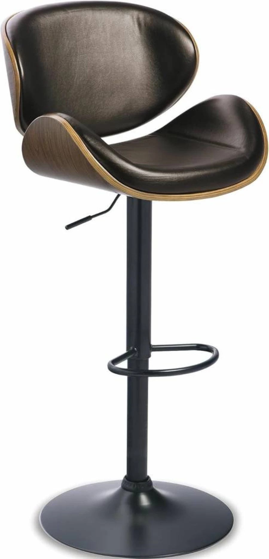 Signature Design by Ashley Centiar 24-Inch Modern Black Bucket Barstools, Set of 2, Counter Height Bar Stools for Kitchen Island