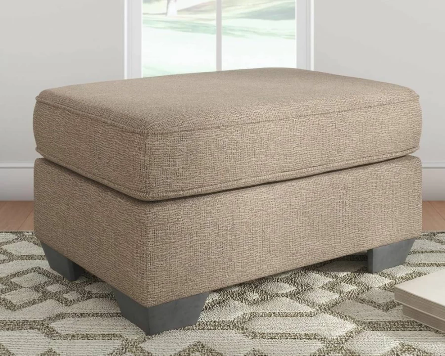 Signature Design by Ashley Greaves Modern Beige Accent Ottoman - Contemporary Footstool Pouf