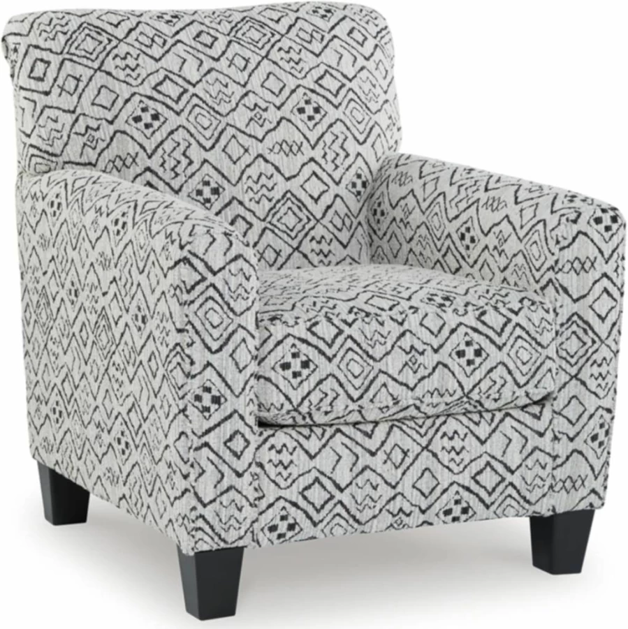 Signature Design by Ashley Hayesdale Modern Accent Chair - Black & Gray Upholstery, Removable Cushions, Tapered Legs, Contemporary Living Room Seating