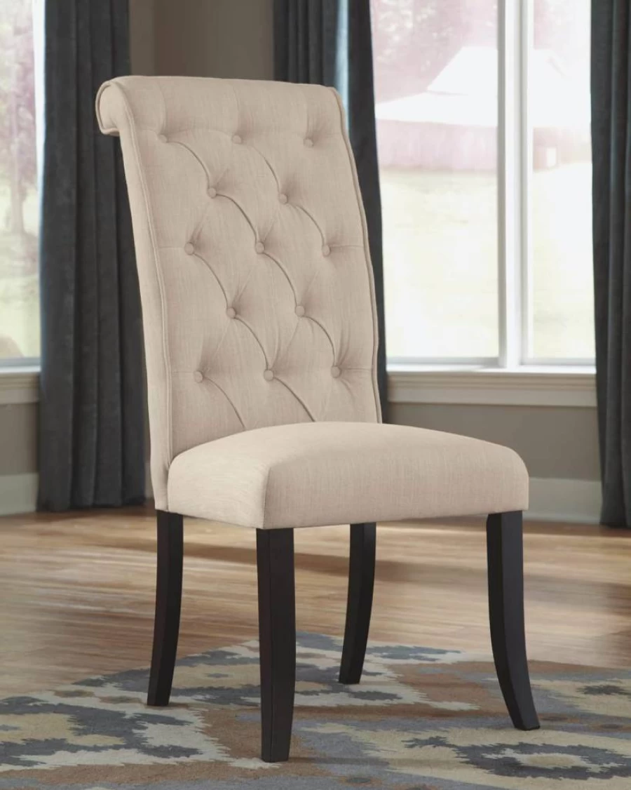 Signature Design by Ashley Tripton Tufted Upholstered Dining Chair - Set of 2, Armless, 19.63", Brownish Gray