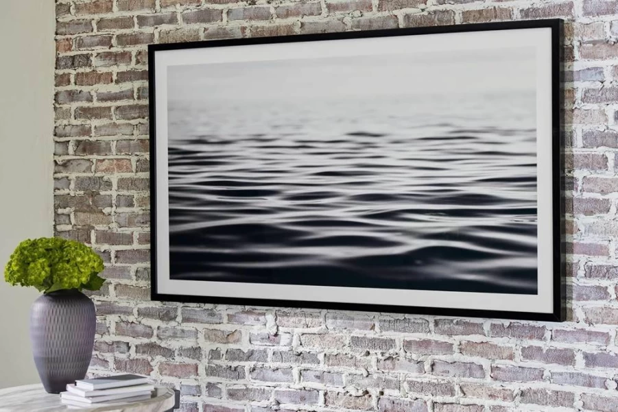 Signature Design by Ashley Kierlett Modern Framed Ocean Art Print - 63" x 37" Black & White Coastal Wall Decor