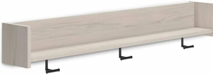 Signature Design by Ashley Neilsville Whitewashed Wood Wall Mounted Coat Rack with Storage Shelf