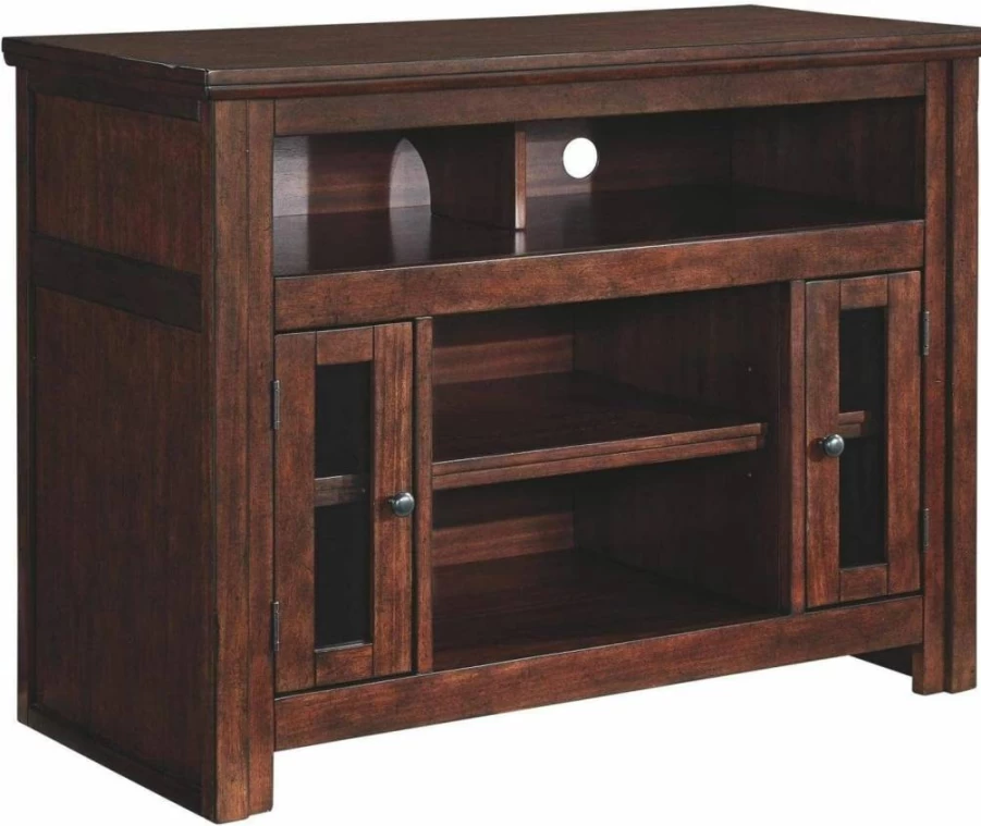 Signature Design by Ashley Harpan 48" Traditional Brown TV Stand with Adjustable Shelf & 2 Storage Cabinets