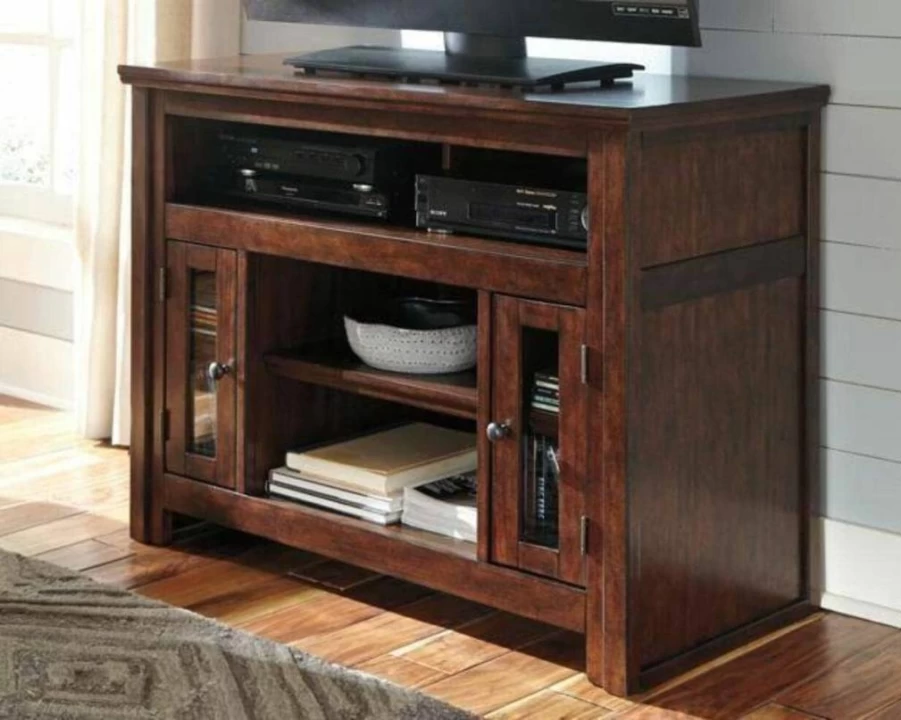 Signature Design by Ashley Harpan 48" Traditional Brown TV Stand with Adjustable Shelf & 2 Storage Cabinets