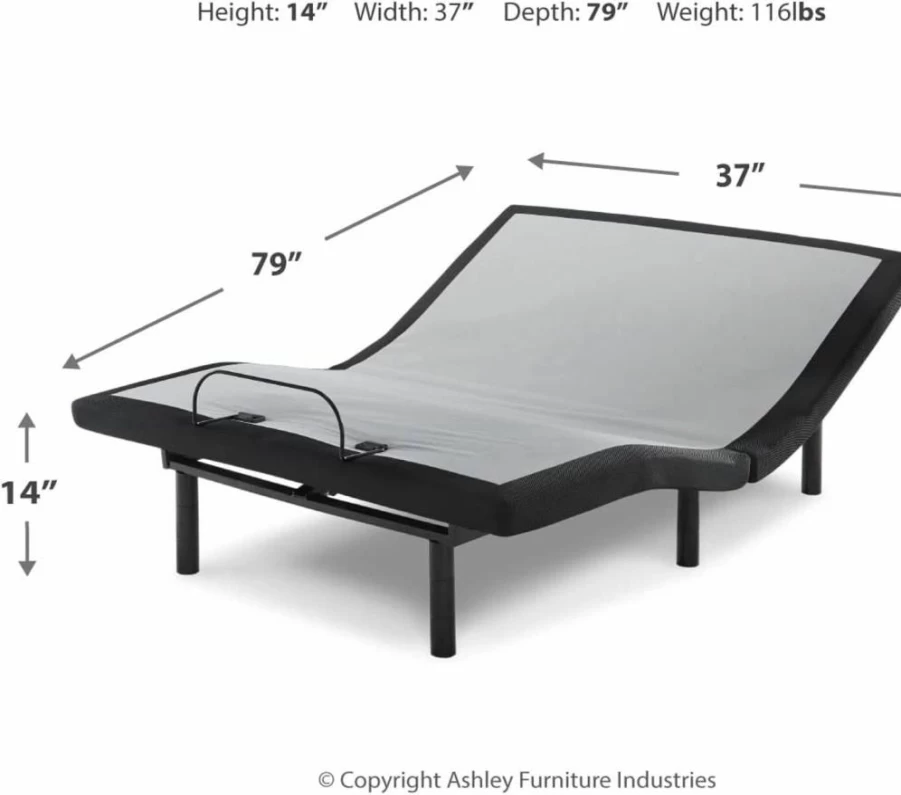 Signature Design by Ashley King Adjustable Power Bed Base with Remote Control - Head & Foot Elevation