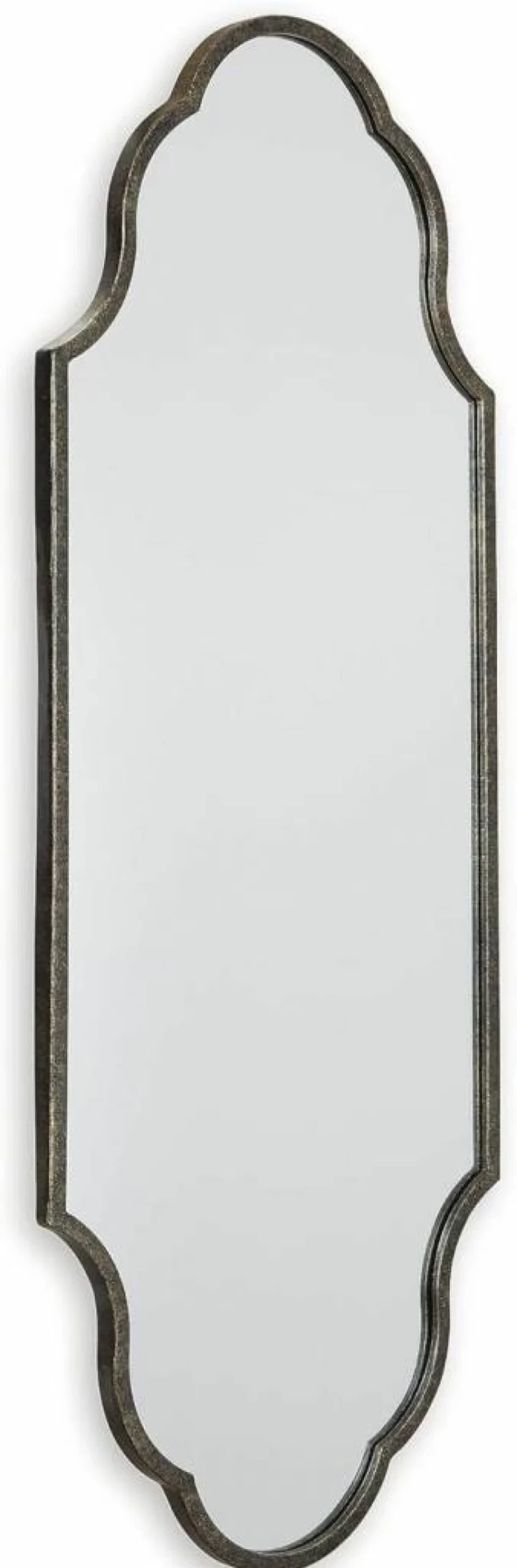 Signature Design by Ashley 43.7" Antique Gold Keyhole Accent Mirror - Casual False Design Wall Decor