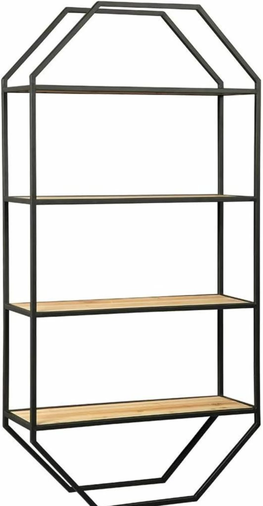 Signature Design by Ashley Elea 48" Modern Wall Shelf - Minimalist Black & Natural Wood Floating Shelves for Multi-Purpose Storage