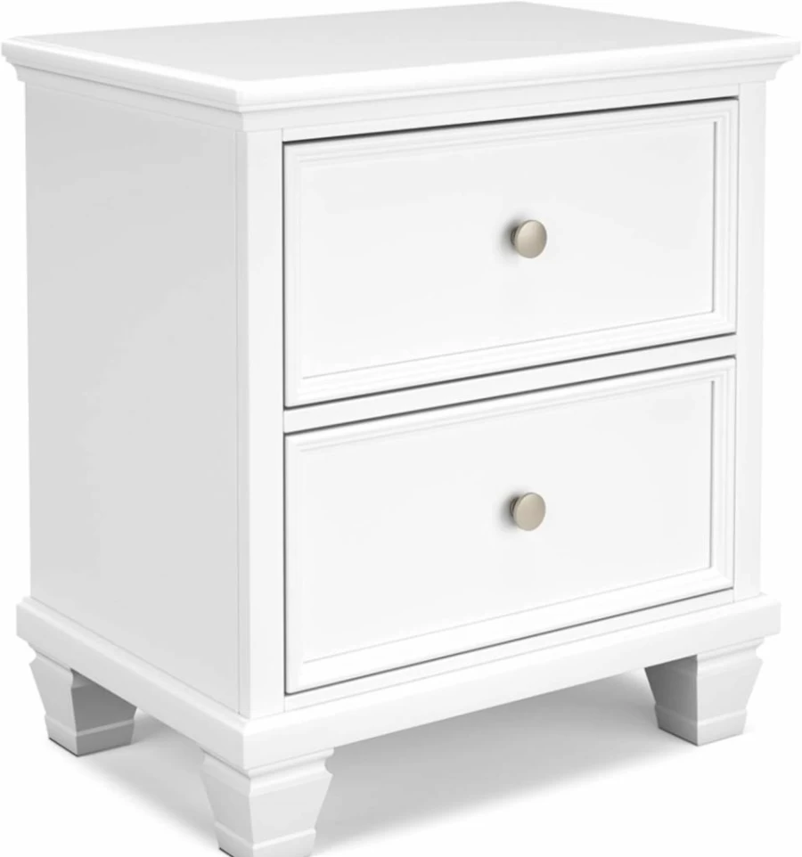 Signature Design by Ashley Lanolee Black Nightstand - 2-Drawer Bedside Table, 26.75" Height, Classic Bedroom Furniture