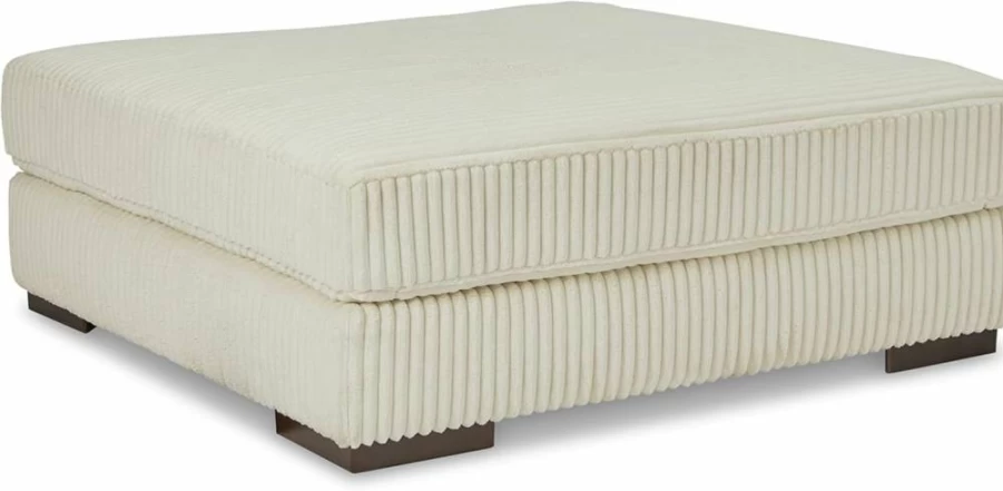 Signature Design by Ashley Lindyn Contemporary White Square Tufted Oversized Accent Ottoman - Upholstered Storage Bench