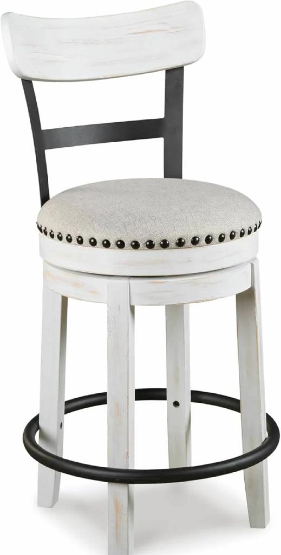 Signature Design by Ashley Valebeck 30" Brown Farmhouse Pub Bar Stool - Rustic Counter Height Stool for Kitchen & Dining