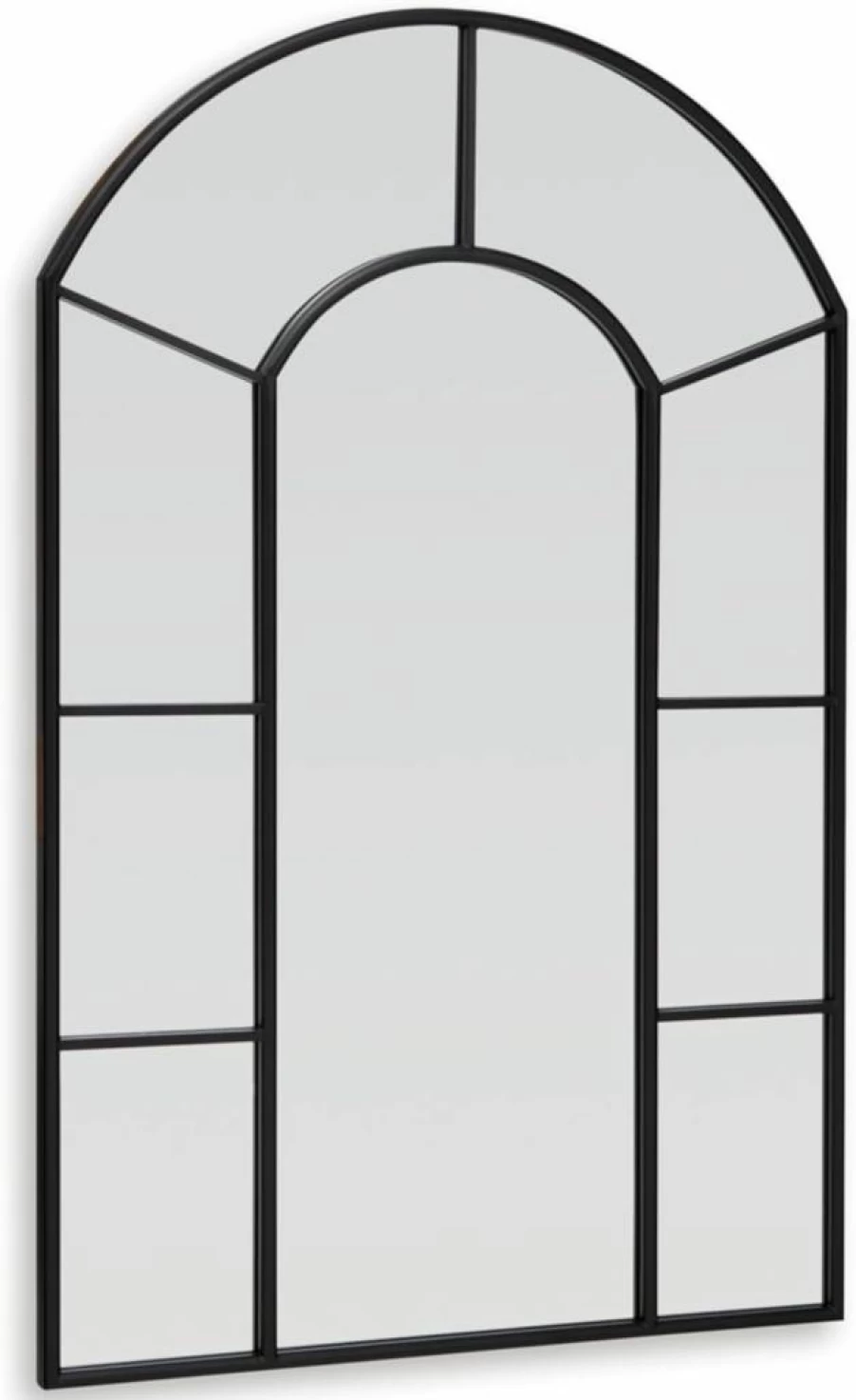 Signature Design by Ashley Evengton Modern Black Metal Wall Mirror - Arched Accent Mirror for Home Decor