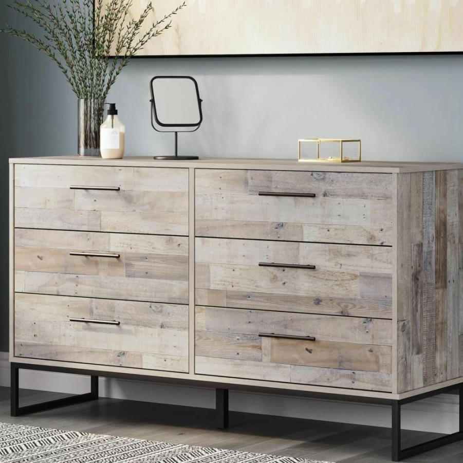Signature Design by Ashley Neilsville 6-Drawer Dark Brown Dresser - Stylish Bedroom Chest
