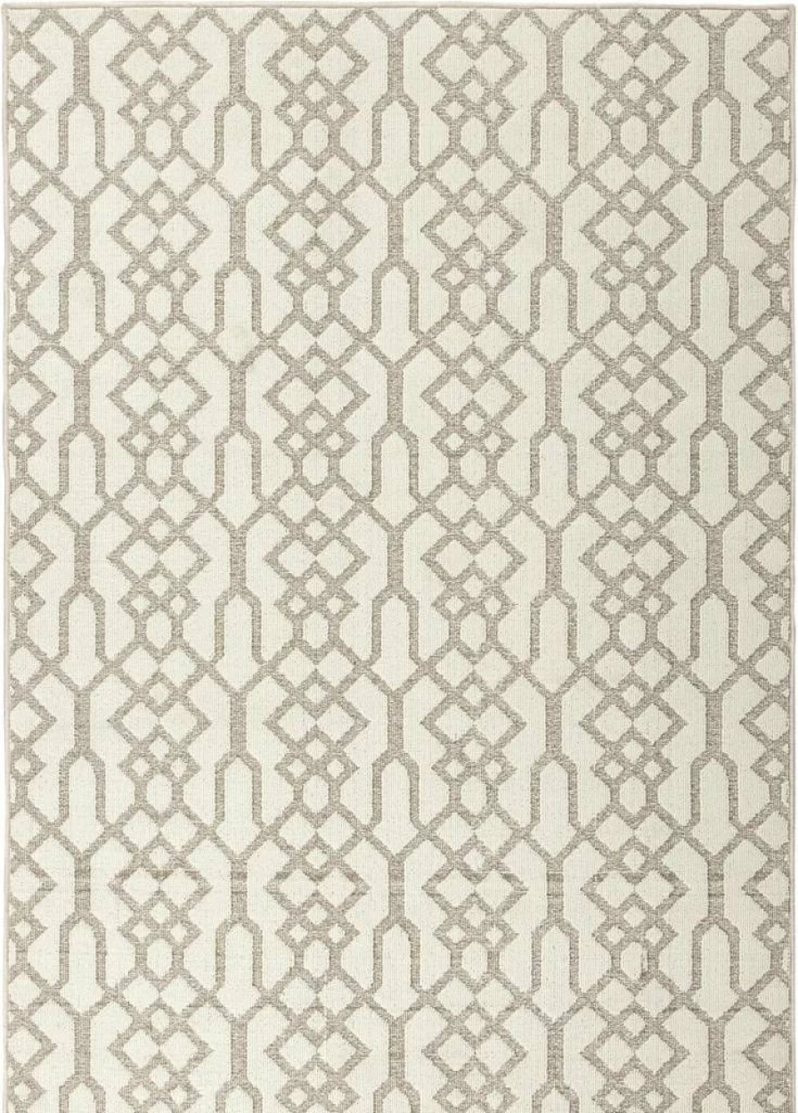 Signature Design by Ashley Coulee Cream 8'x10' Medium Pile Rug with Linked Chain Pattern, Casual Modern Decor