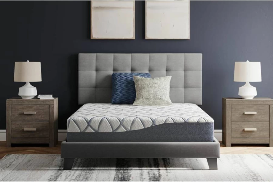 Signature Design by Ashley King Size 12 Inch Medium Firm Memory Foam Mattress with Green Tea & Charcoal Infusion for Pressure Relief & Cooling Comfort