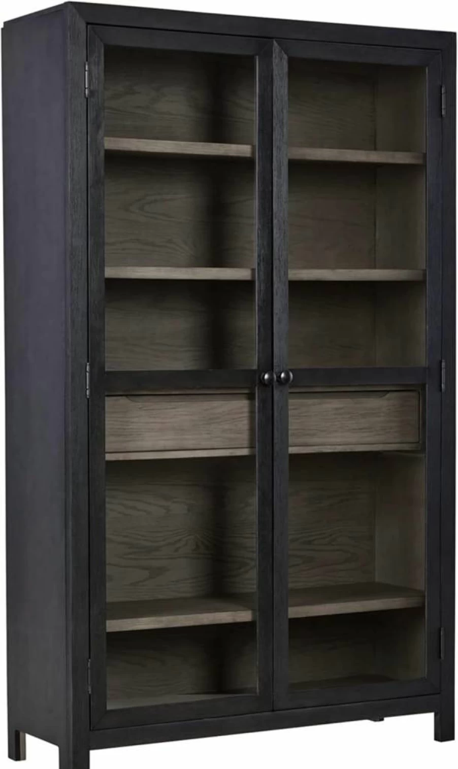 Signature Design by Ashley Lenston Black & Gray Transitional Accent Cabinet - Stylish Storage Furniture for Living Room