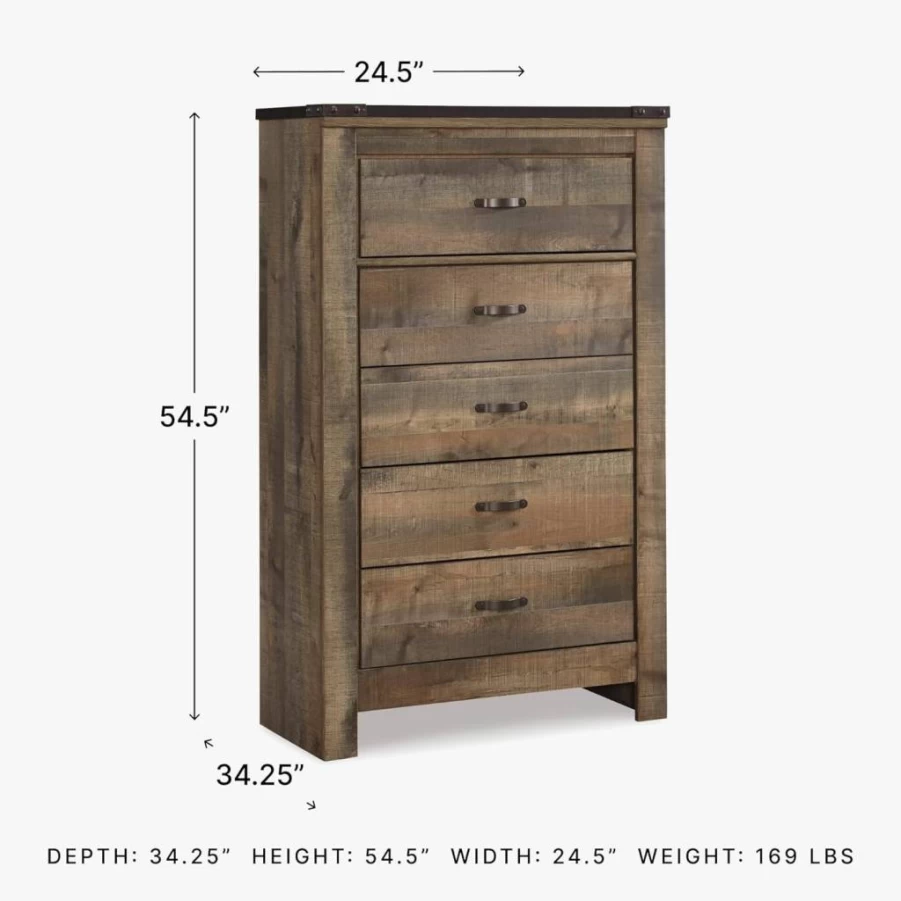 Signature Design by Ashley Robbinsdale Antique White 5-Drawer Traditional Chest Dresser